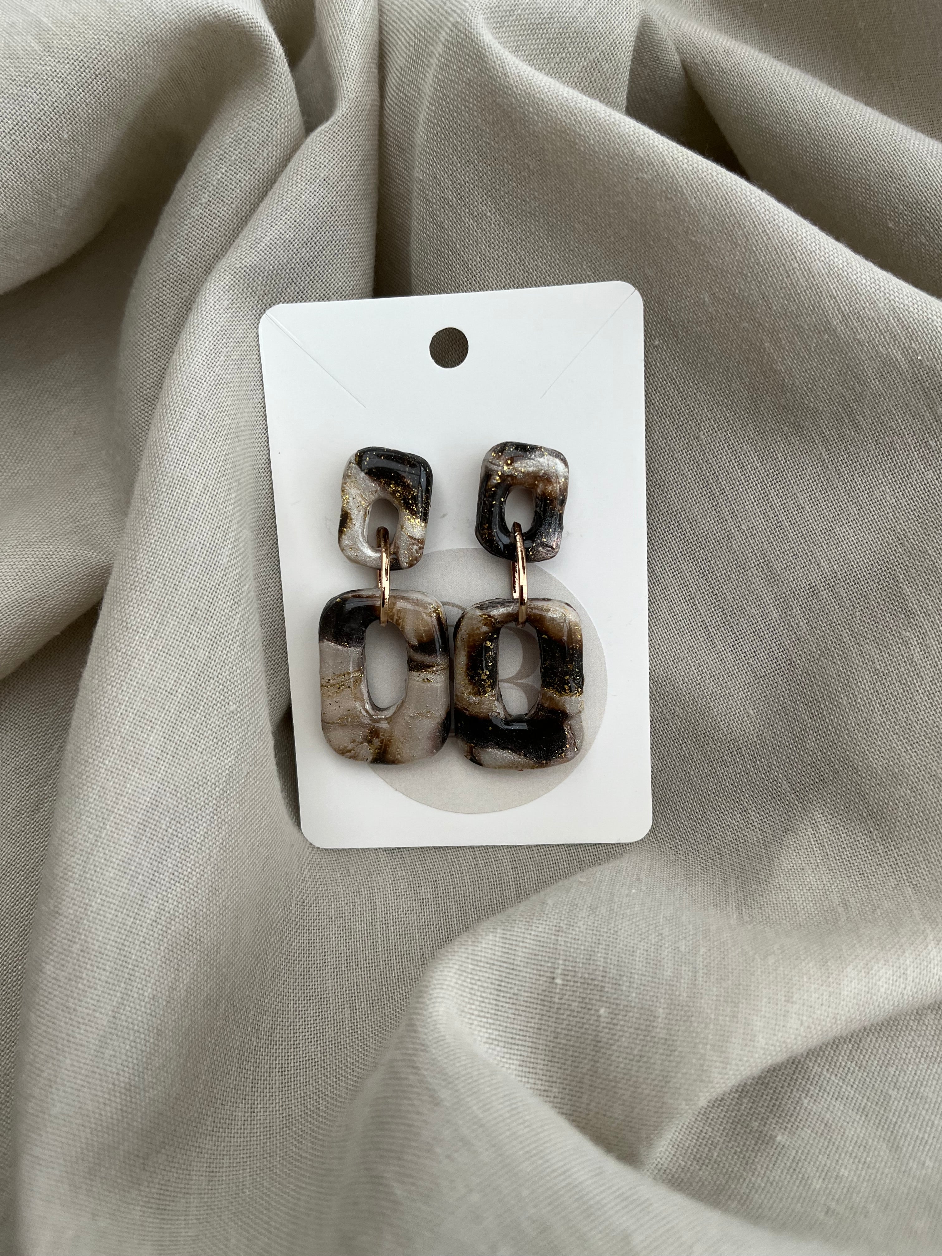 SB - BROWN MARBLE DOUBLE SQUARE